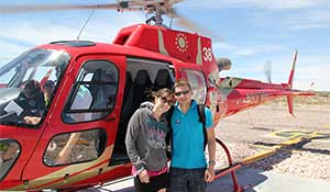 Elicottero prima della partenza per il Grand Canyon.