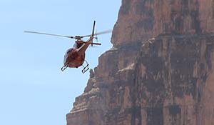 Photo of a flying helicopter in Grand Canyon